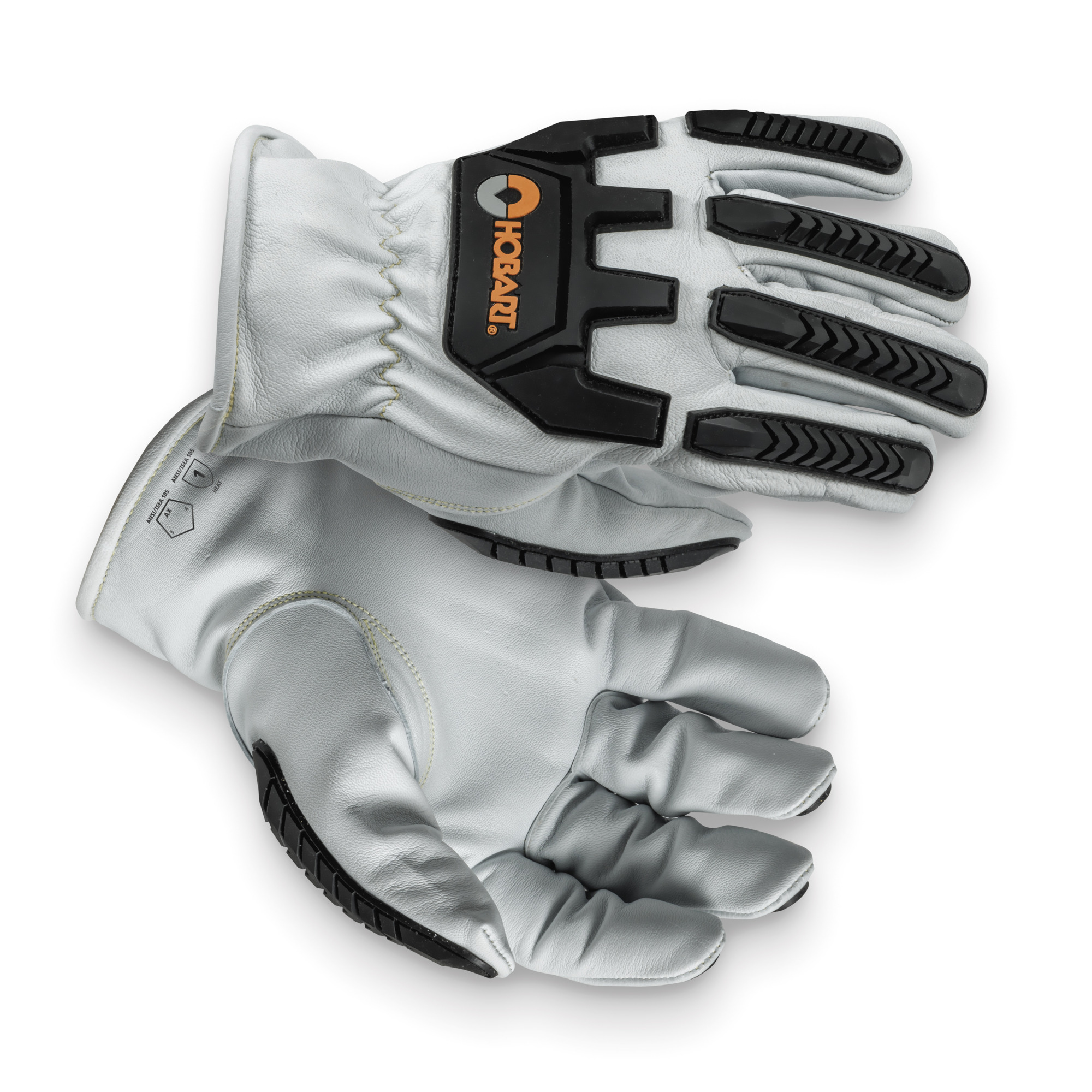 HobartMetal Working Glove, Goatskin Metal Working Glove with TPR Back, Kevlar Stitched, Gray, Large,  Model# 771054